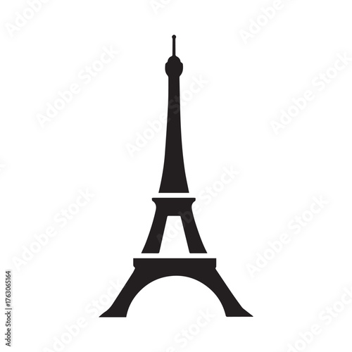 Blueprint Eiffel Tower Logo Representing French Engineering and Design