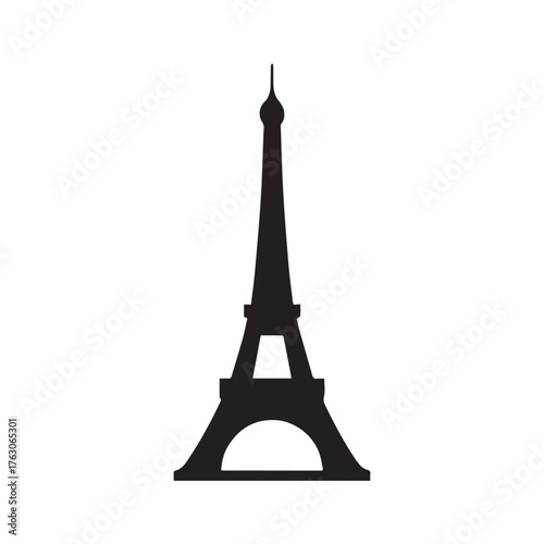 Minimal Paris Skyline Logo with Eiffel Tower Architectural Focus
