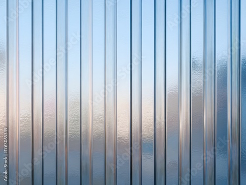 Wallpaper Mural Abstract close up of translucent corrugated plastic panel with sky reflection in vertical composition studio shot Torontodigital.ca