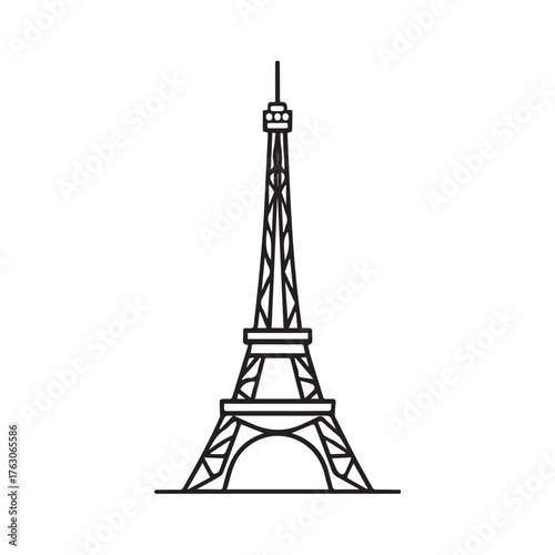 Abstract Geometric Eiffel Tower Logo Expressing Strength and Precision