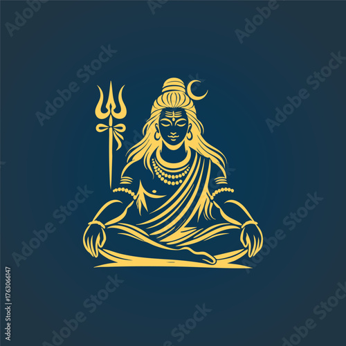 Divine Mahadev: God Shiva, Neelkanth, Bholenath Vector Illustration