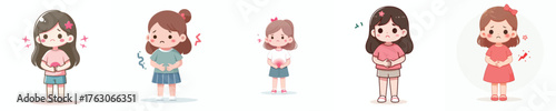 a little girl has a stomach ache