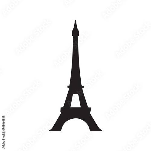 Linear Eiffel Tower Logo Representing Parisian Refinement and Simplicity
