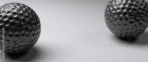 A Sleek Silver Golf Ball on a Light Grey Surface: Precision and Simplicity in Motion