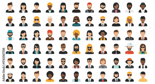 Diverse Collection of People Avatars for Business and Social Media.