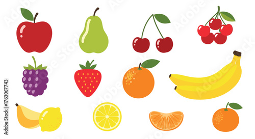Vibrant Assortment of Fresh and Healthy Fruits Collection.