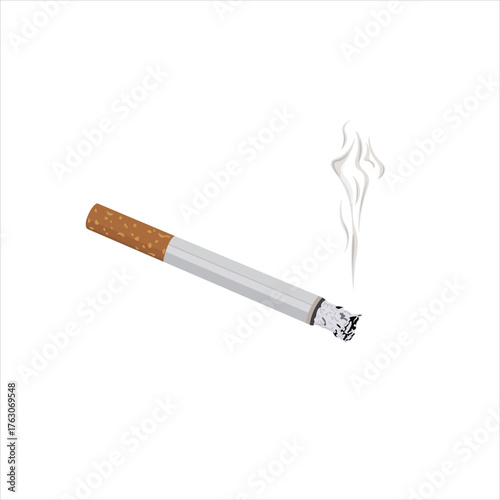 The cigarette is lit