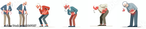 a grandfather has a stomach ache