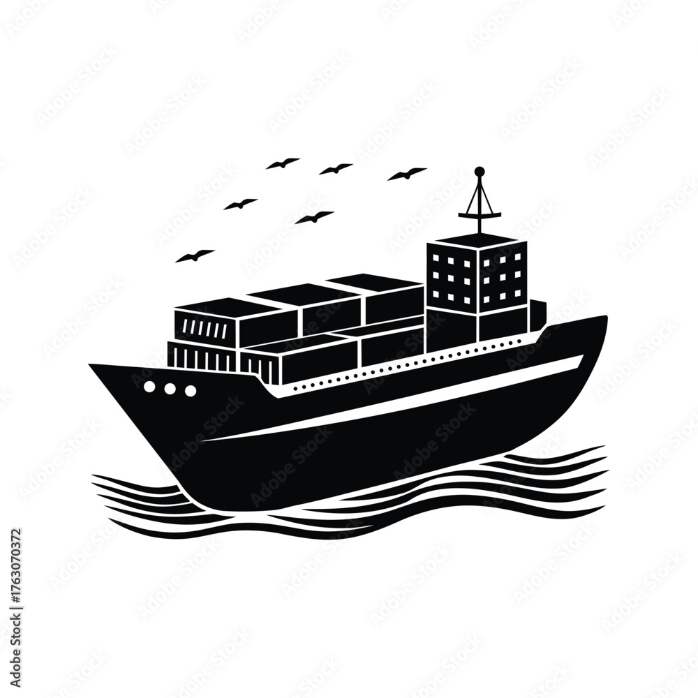 Fototapeta premium vector illustration of a ship