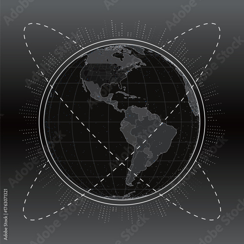 Big data visualization with digital globe and network connections