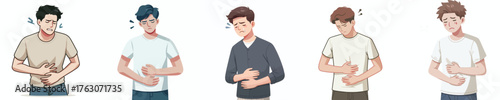 half body a man has a stomach ache
