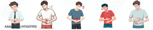 half body a man has a stomach ache
