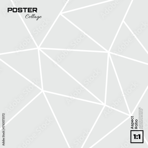 Minimalist polygon collage poster with abstract geometric lines forming irregular triangular shapes, perfect for modern photo layouts or moodboard designs