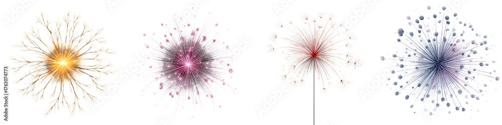 Obraz premium Abstract Neural Network Style Design Elements