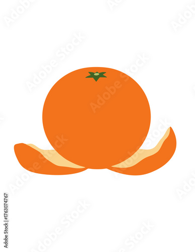 Partially peeled orange citrus fruit