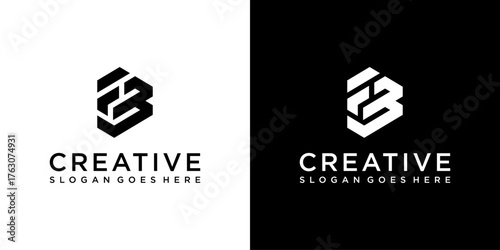 FB or BF initial letter logo design vector concept