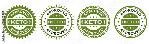 Keto Approved Badge Label Stamp Seal Design Vector Green