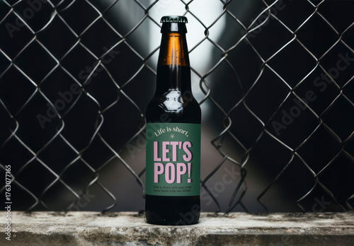 Beverage Bottle With Motivational Label Mockup PSD