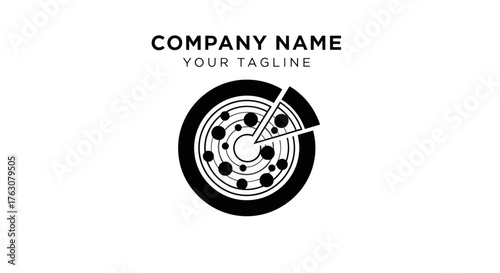 Creative logo design combining a car wheel and a pizza.