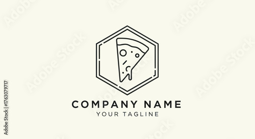 Minimalist Pizza Slice Logo Design for Food Business.