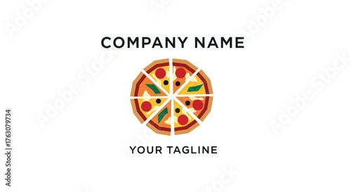 Delicious Pizza Slices Arranged in a Circle with Various Toppings.