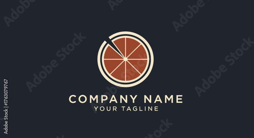 Abstract circular logo design with segmented radial lines.