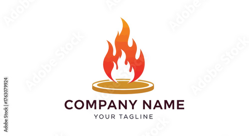 Fiery Flame Logo Design for Business Branding and Identity.