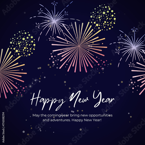 New Year card greeting celebrations graphic resources wish Happy new year 2026