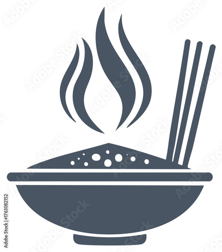 Burning incense sticks and smoke rising from a ritual offering bowl spiritual devotion icon