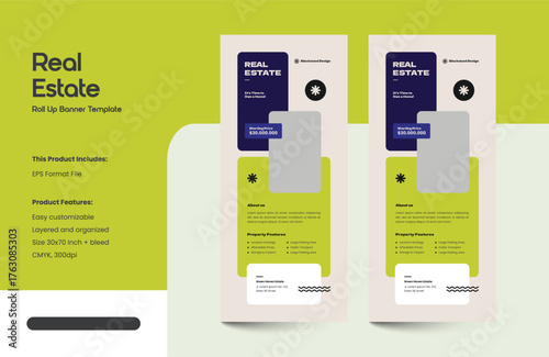 Clean, Modern and Professional Real Estate Roll-up Banner Template
