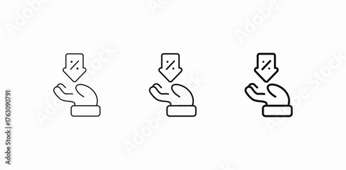 hand percent discount icon sign vector