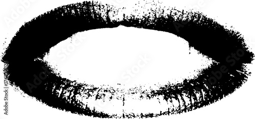 Black and white xerographic halftone art of vintage oval design for retro decor