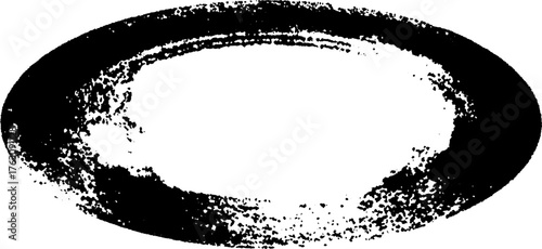 Vintage oval halftone design with black and white xerox effect