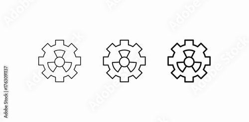 radioactive gear cog icon sign vector