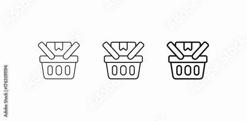 shopping basket package icon sign vector
