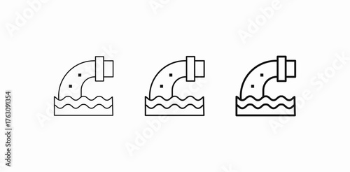 water pollution discharge icon sign vector