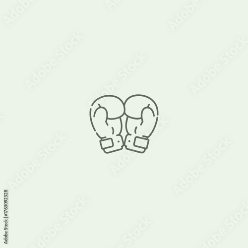 Boxing line art logo design template flat vector