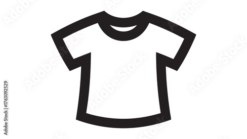 Simple black outline t-shirt graphic apparel icon for fashion and clothing brands vector