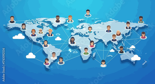 Connected World A Network of People Across the Globe