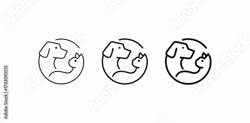 dog cat circular icon sign vector