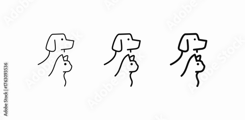 dog cat companion icon sign vector