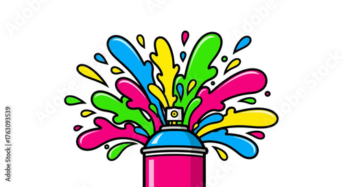 Colorful Spray Paint Burst Icon Artistic Graffiti Design Element for Creative Projects