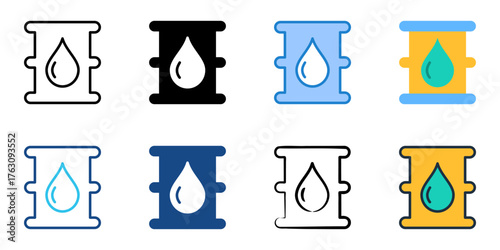 Diesel Fuel icon set multiple style collection 
