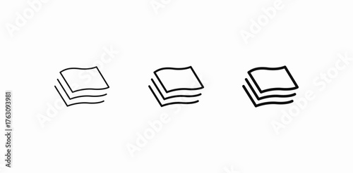 stacked wavy documents icon sign vector