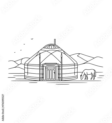 Mongolian Yurt Scene