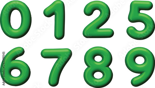 Anniversary and Discount Design Set 3D Plasticine Green Numbers –