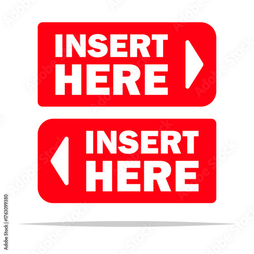Insert here instruction label sign vector isolated illustration