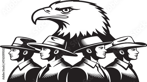 Eagle Head & Stylish Hat Portraits – Bold Vector Profile Collection