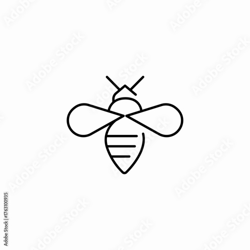 beneficial flying bee icon sign vector