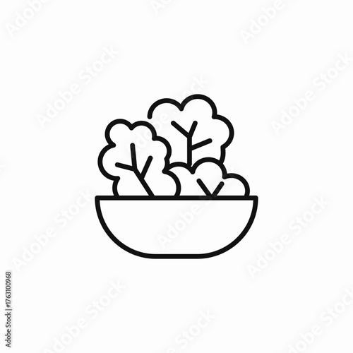 bowl green salad icon sign vector